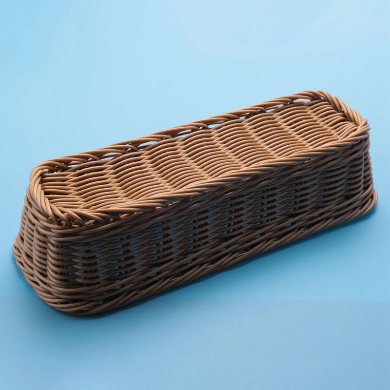 Desktop Cutlery Storage Woven Basket Restaurant Tableware Drain