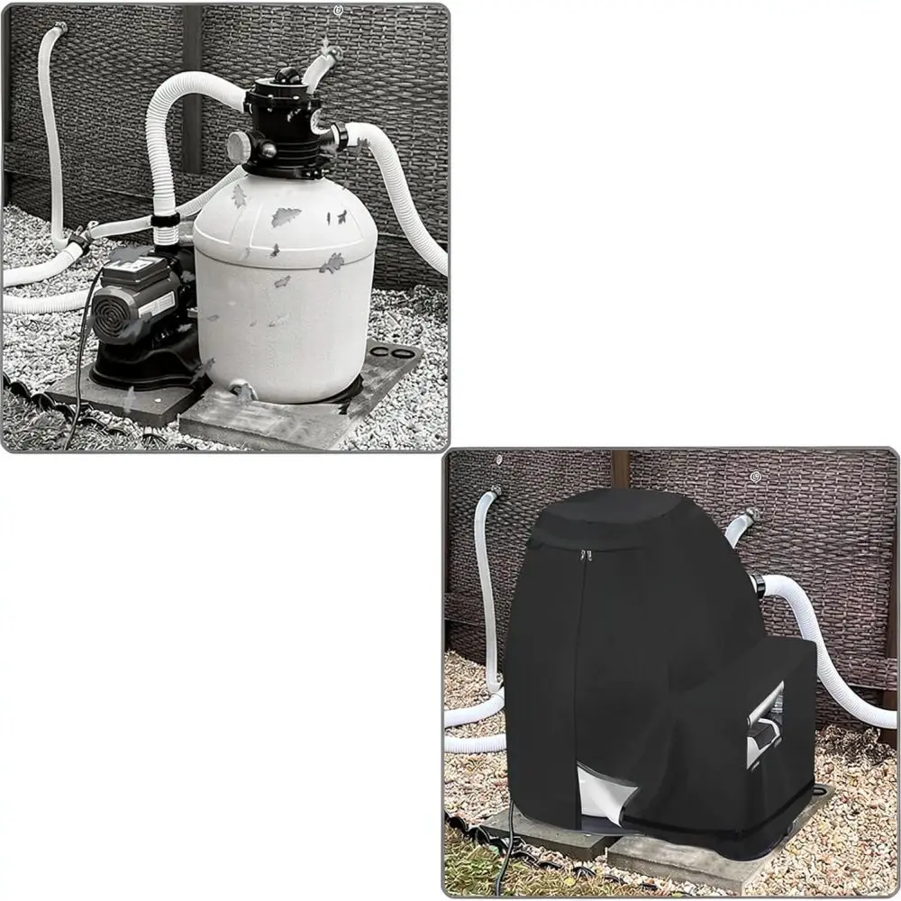 Outdoor Ground Pool Pump Protector Weatherproof Oxford Fabric Cover For Sand Filter System Dust Prevention