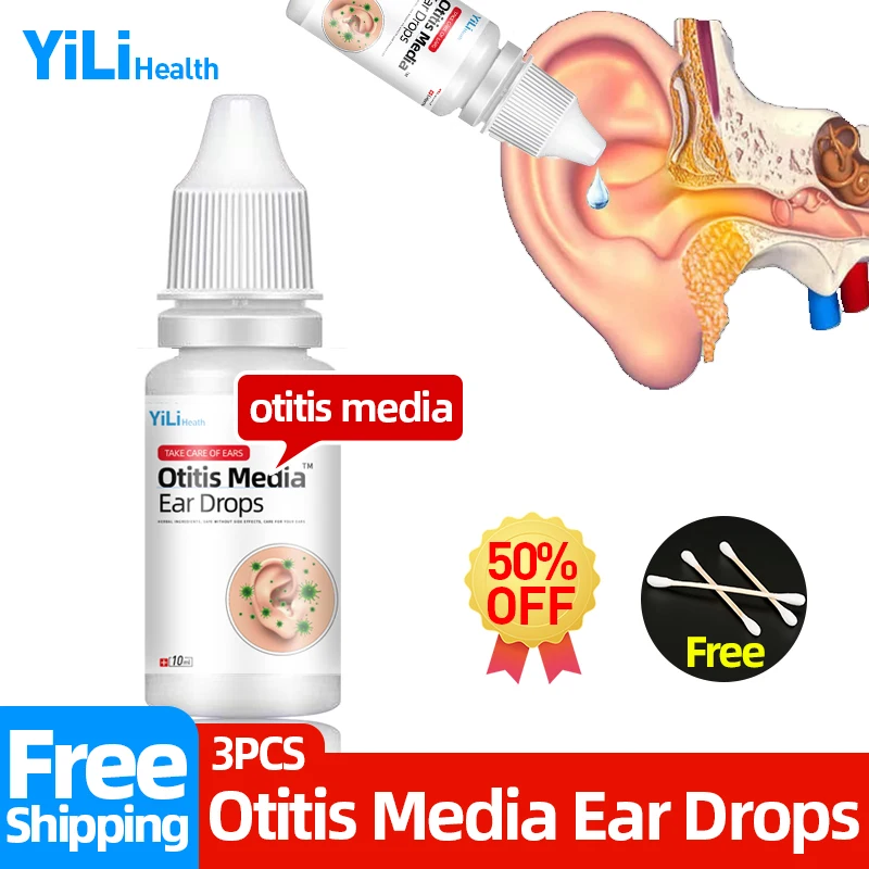 

Acute Otitis Media Remover Bacterial Infections Ear Drops Treatment Ear Pain Relief Chinese Herbal Medicine 10ml