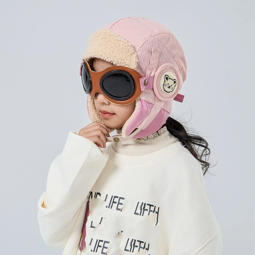 Autumn Warm Children's Plush Pilot Hat Cute Soft Kids Earflap Hat Earmuff Thickened Lei Feng Hat Kids