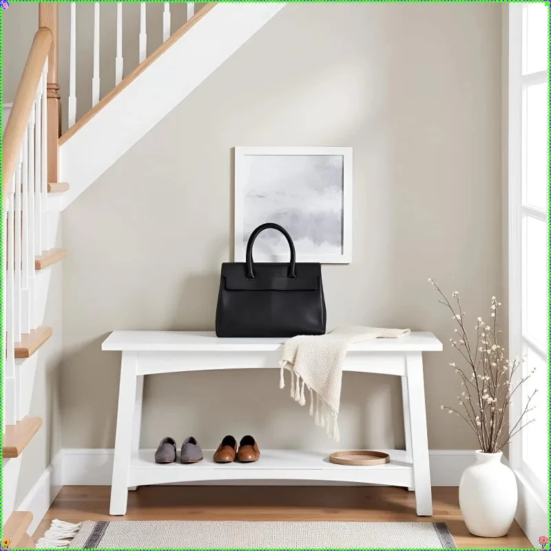 

Solid Wood Bench 36 Inch, Hallway Storage Seat with Shoe Rack, Classic Entryway Organizer for Home