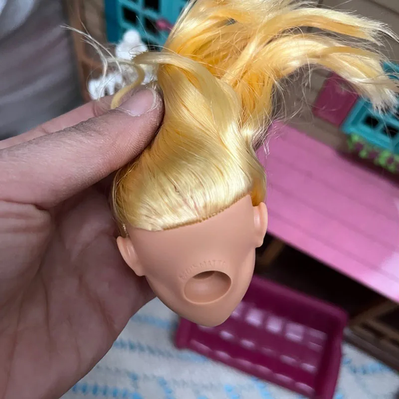 1 Stuks 1/6 Pop Hoofd Delen Normale Huid Geel Haar Voor 30Cm Vrouwelijke Pop Accessoires Speelgoed