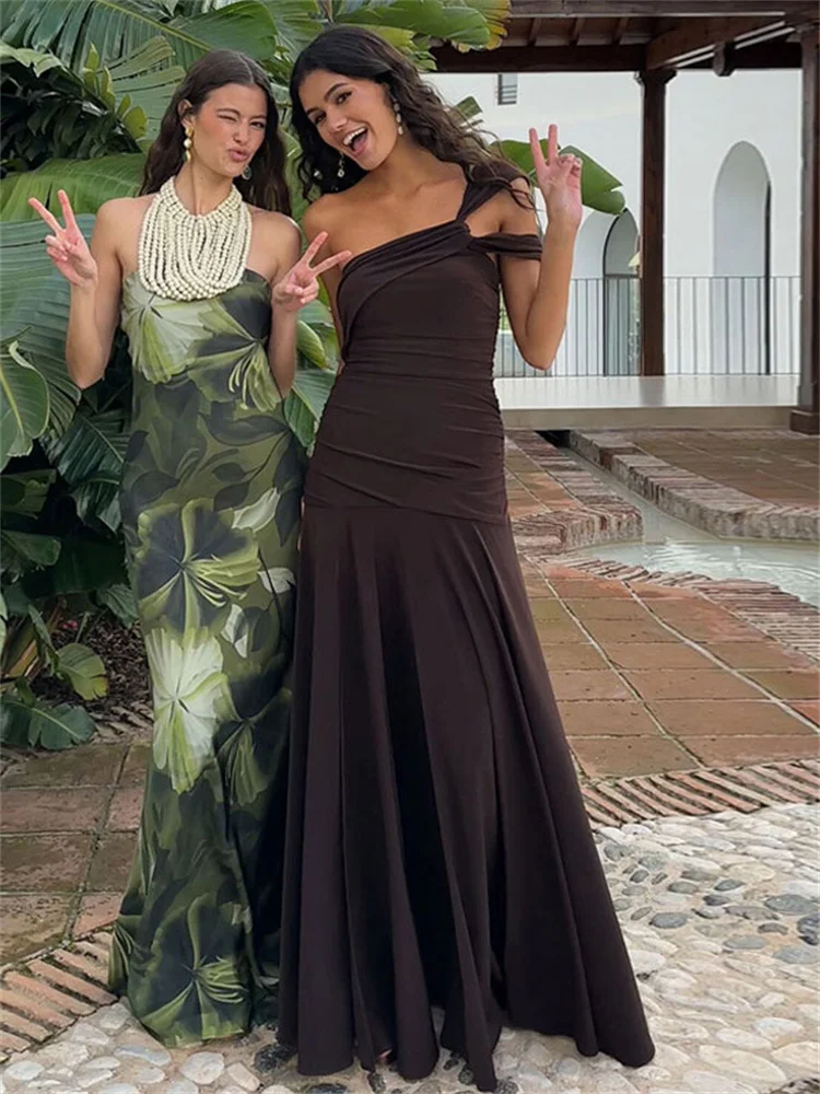 Tossy Bandage Fashion Off-Shoulder Long Dress Women's High Waist Backless Elegant Slim Party Dress Gown Women's Lace-Up Dress