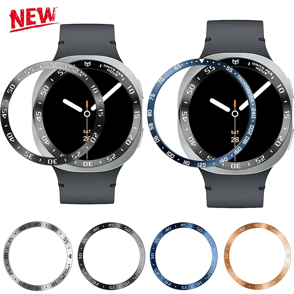 Metal Bezel Ring for Samsung Galaxy Watch 8 7 6 5 4 44mm 40mm Speed/Time Scale Frame Protective Ring for Galaxy 8 6 Classic 46mm