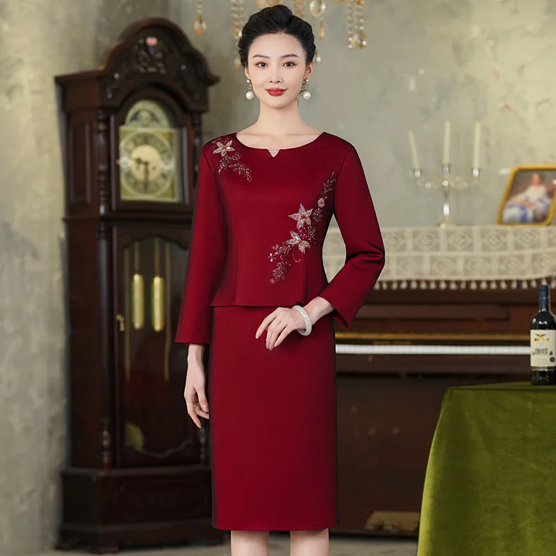 Yourqipao 2024 Chinese Style Mother Of the Bride Cheongsam Prom Dress Women Banquet Qipao Wedding Guest Dress