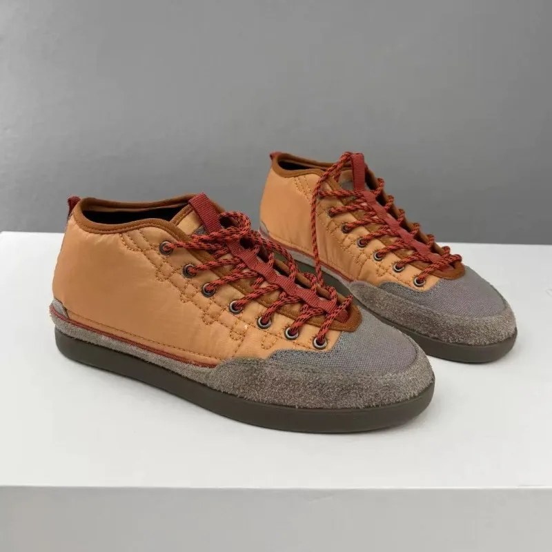 

Autumn New Color Matching Canvas Shoes Women's Casual British Comfortable Flat High-top Sneakers Fashion