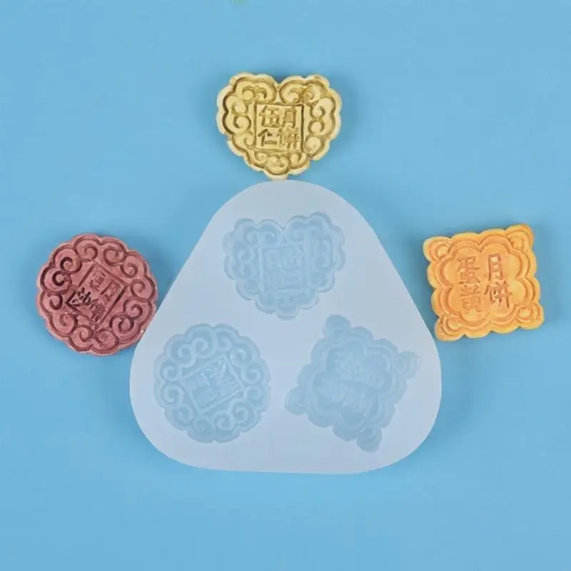   Moon Cake Molds Multi-shaped Bean Pastes Mini Cake Silicone Mold DIY Resin Mould