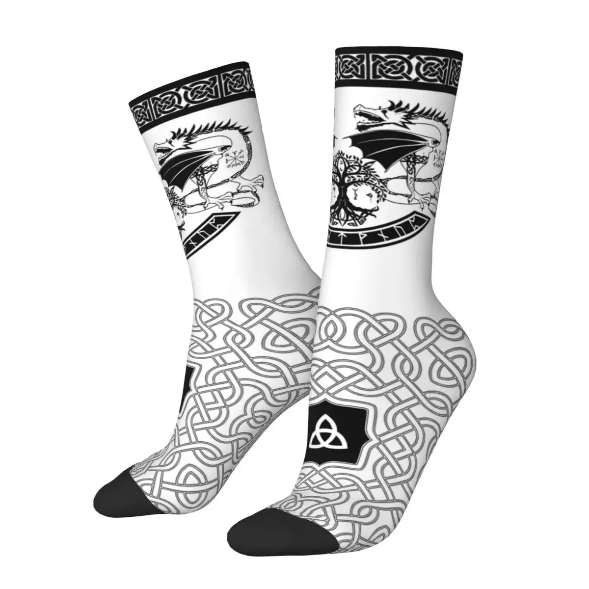 

Happy Funny Men's Socks Nordic Sak Yant Retro Harajuku Viking Hip Hop Novelty Seamless Crew Crazy Sock Gift Pattern Printed