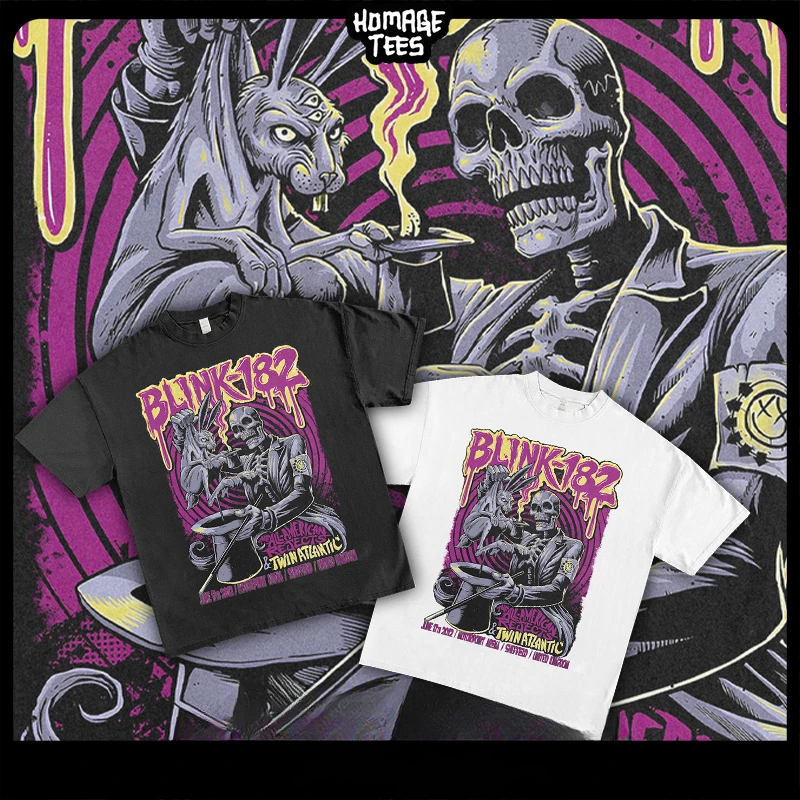

Blink-182 Rock Punk Heavy Metal American Street Crew-neck Loose Cotton Short Sleeve Men's and Women's T-shirt Streetwear