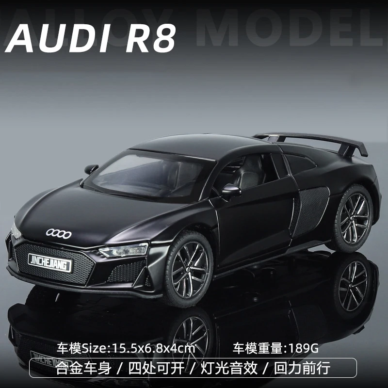 1:32 Audi R8 Supercar Alloy Model Car Toy Diecasts Metal Casting Sound and Light Car Toys For Children Vehicle