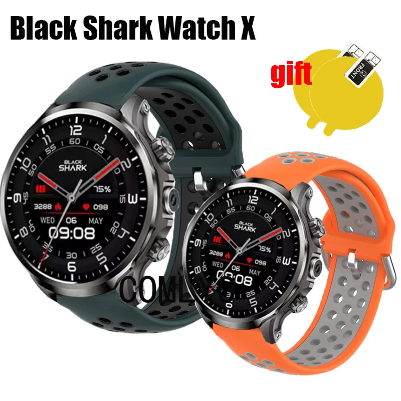 Band For Black Shark Watch X Strap Smart Watch Silicone Breathable Sports Bracelet Screen protector film For Women men