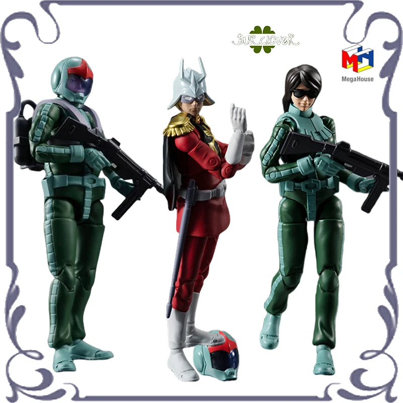 

Mega House Original Gundam Military Generation Series G.M.G.04 05 06 Zeon Soldier CHAR AZNABLE Figurine Model Gifts In Stock