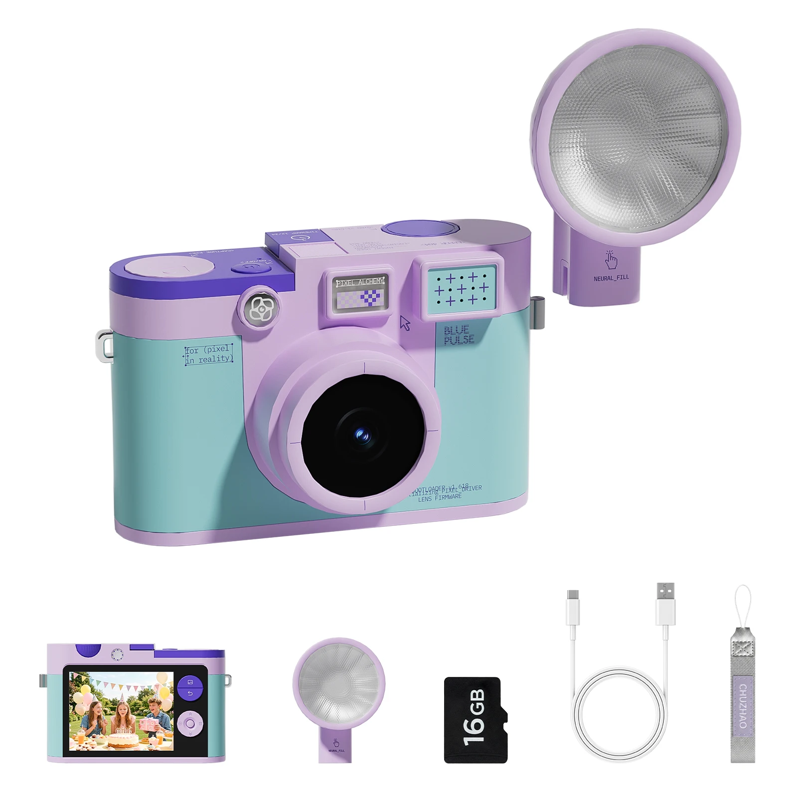CHUZHAO M3 Digital Camera 12MP Autofocus Capture Camera with CMOS Sensor 720P/1080P/2K/4K Video Recording Kids Birthday Gift