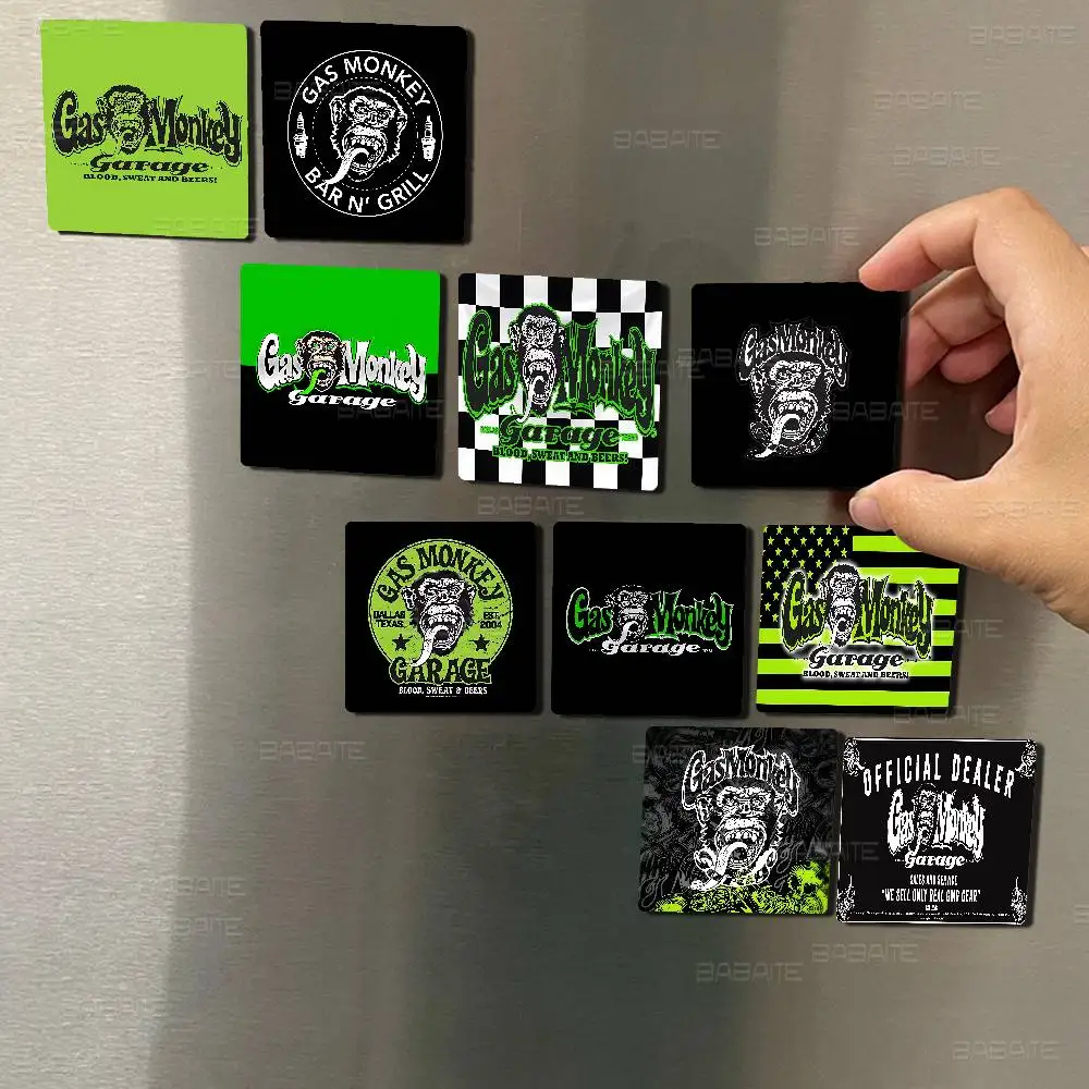 G-Gas Monkey Personalisierte Bild-Kühlschrankmagnete Quadratische Hochzeitsgeschenke Magnetische Dekoration Handwerk