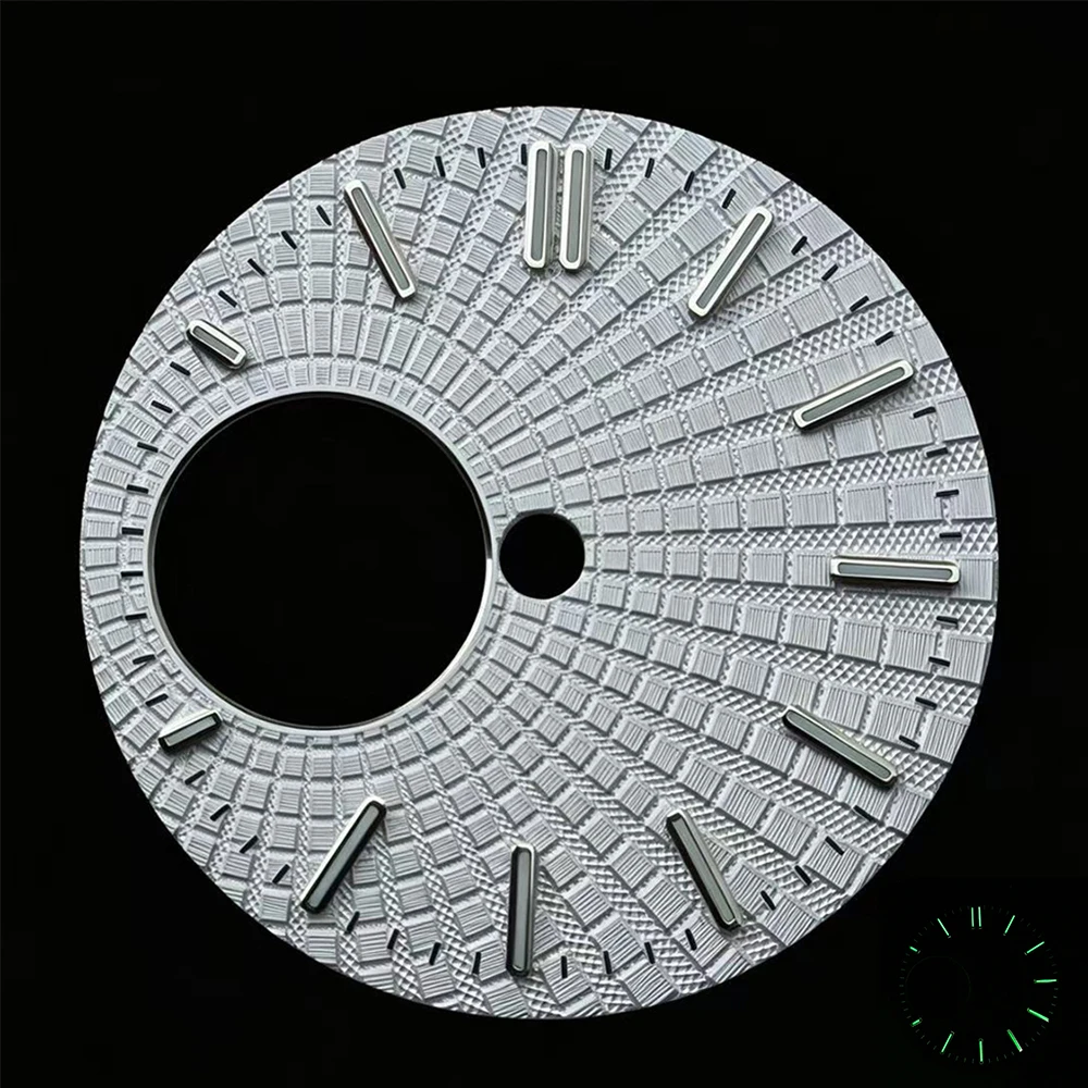 NH38 Dial 28.5mm Men's Automatic Watch Customized Logo Dial Green Luminous Dial Suitable for NH38 Movement Watch Accessories