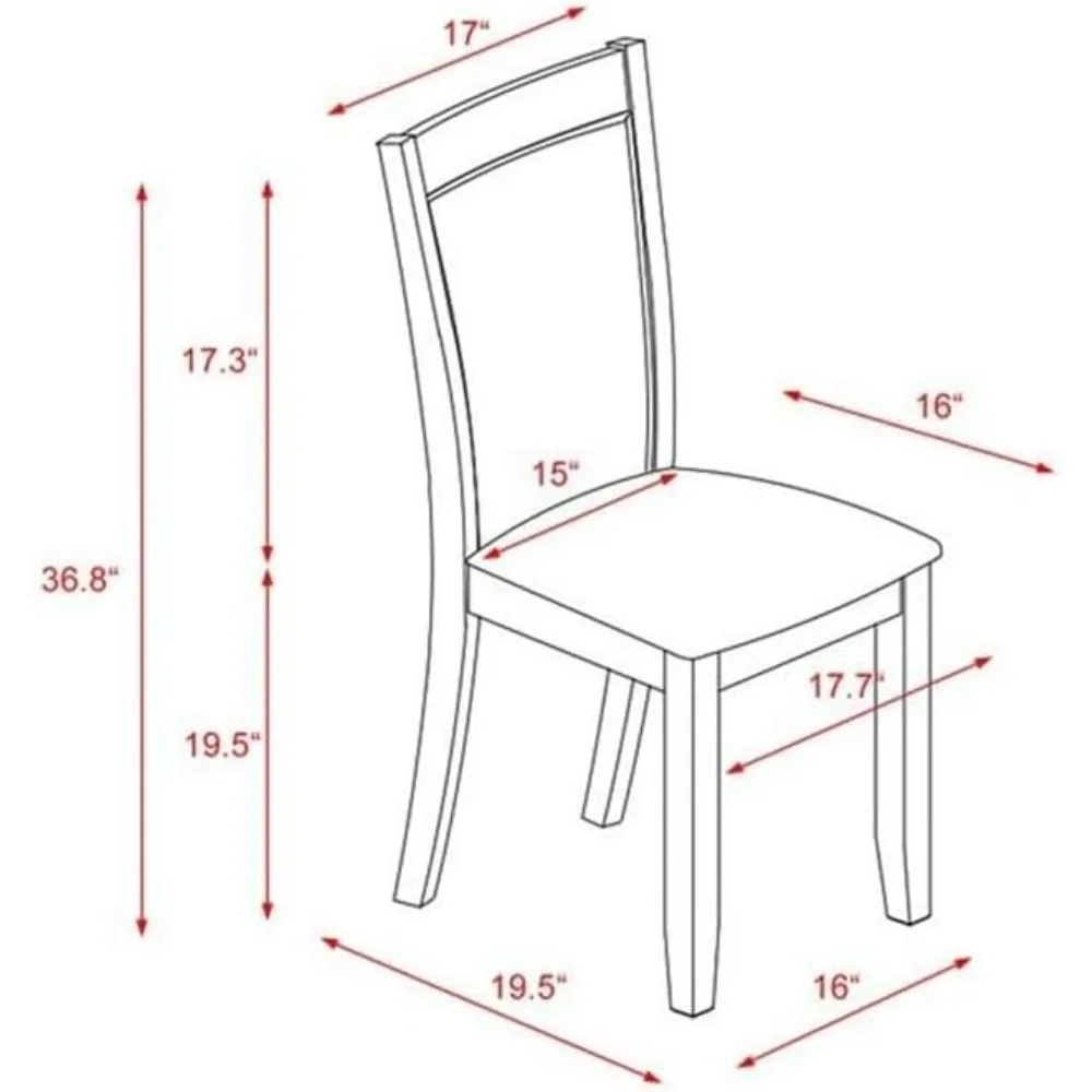 طقم طعام مكون من 3 قطع من East West Furniture مع طاولة مستديرة من Dropleaf وكرسيين باللون الرمادي الداكن #5