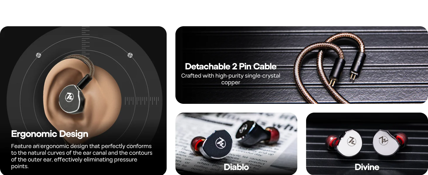 7Hz x Crinacle: Di-ablo/Divine Planar Magnetic Driver In-Ear-Monitore mit hochwertigen Aluminiumgehäusen und abnehmbarem Kabel – Detail 5