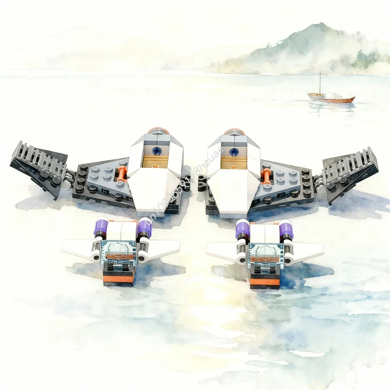 

Набор из 124 деталей MOC: Космический галактический корабль с дополнительными крыльями и скоростными модулями, конструктор, рождественский подарок, развивающая игрушка