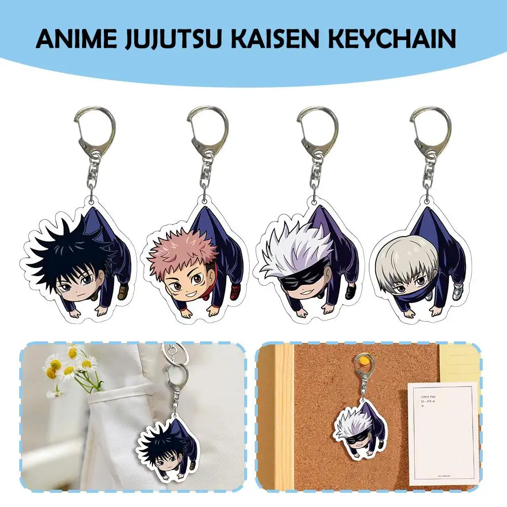 Anime Keychain Jujutsu-Kaisen Pendant Chain Gojo Satoru Getou Suguru Double Sided Acrylic Pendant Cartoon Keychain