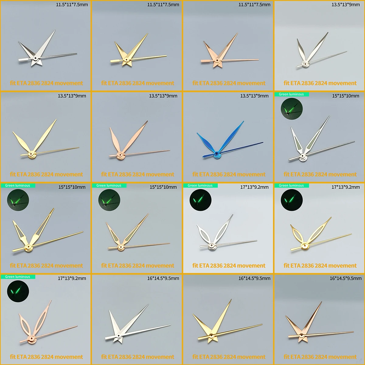 Watch pointer green luminous pointer suitable for NH35 NH36 ETA 2836 2824 Miyota 8205 8215 movement watch movement