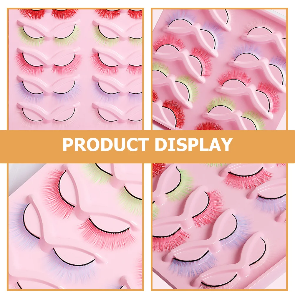 10 paia di ciglia finte colorate facili da applicare rimuovere le ciglia finte per le donne kit di trucco di moda accessorio per prestazioni in discoteca per feste