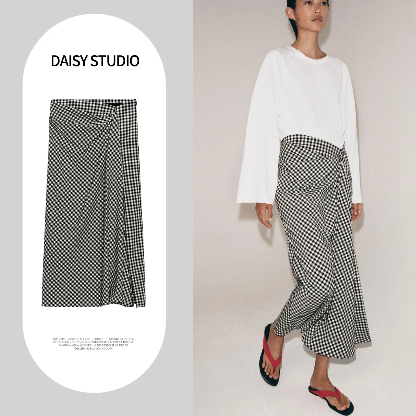 

Новинка весенней коллекции: женская плиссированная юбка в клетку с высокой талией, молнией и боковыми разрезами, стандартный крой, полиэстер