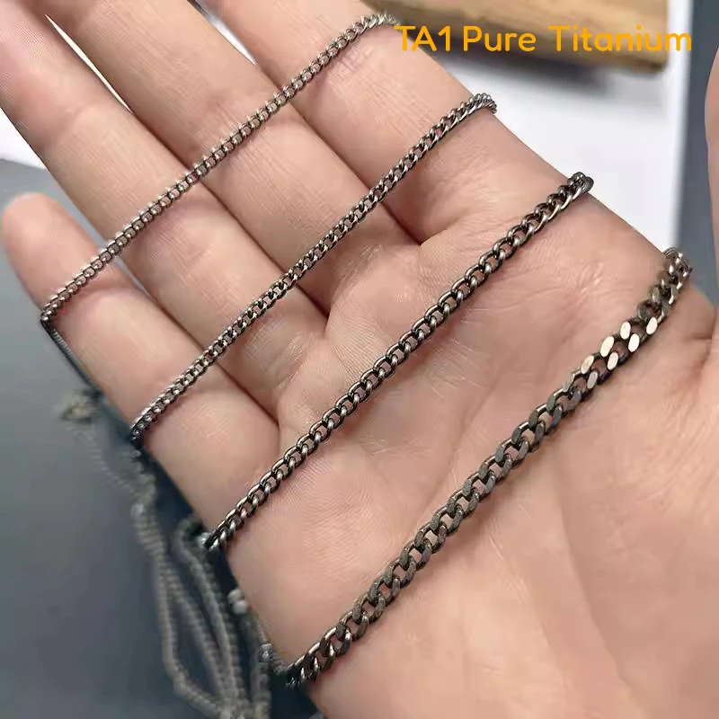 

New 1.8mm/2.2mm/2.8mm/3.5mmPure Titanium Twisted Chain Necklace for Men Women Hypoallergenic Rustproof Seamless Welded Necklaces