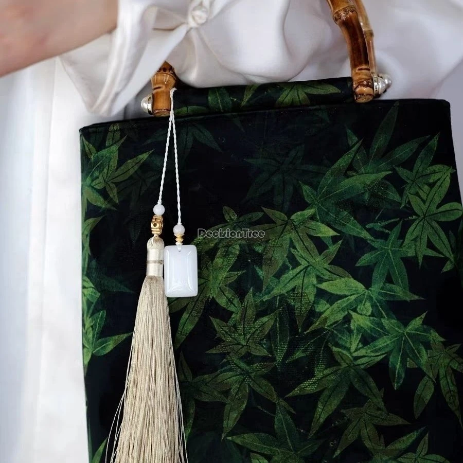 2025 baru clutch Cina cheongsam bambu tas tangan baru gaya Cina kuno hanfu wanita elegan rumbai tas aksesoris b35