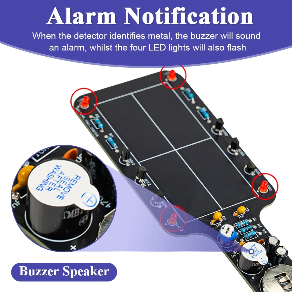 DIY Electronic Kit Metal Sensing Detector MINI Handheld DIY Soldering Project Practice Electronic Module Kit Solder Assembly