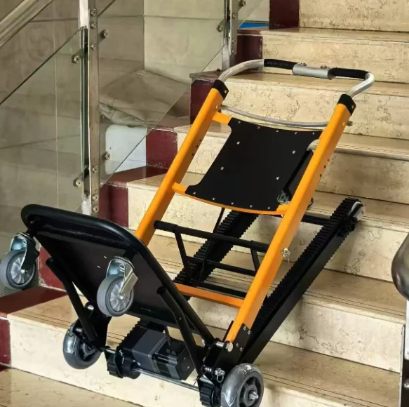 400KG/Silent Electric Stair Climbing Vehicle Cargo Handling Cart Crawler-type Up and Down Stair Climber Folding Angle Adjustable