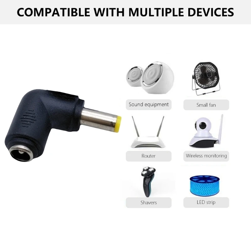 Ujung Adaptor Daya Laptop 90 Derajat Konverter Adaptor Konektor DC5521 DC5525 Portabel untuk Komputer Notebook