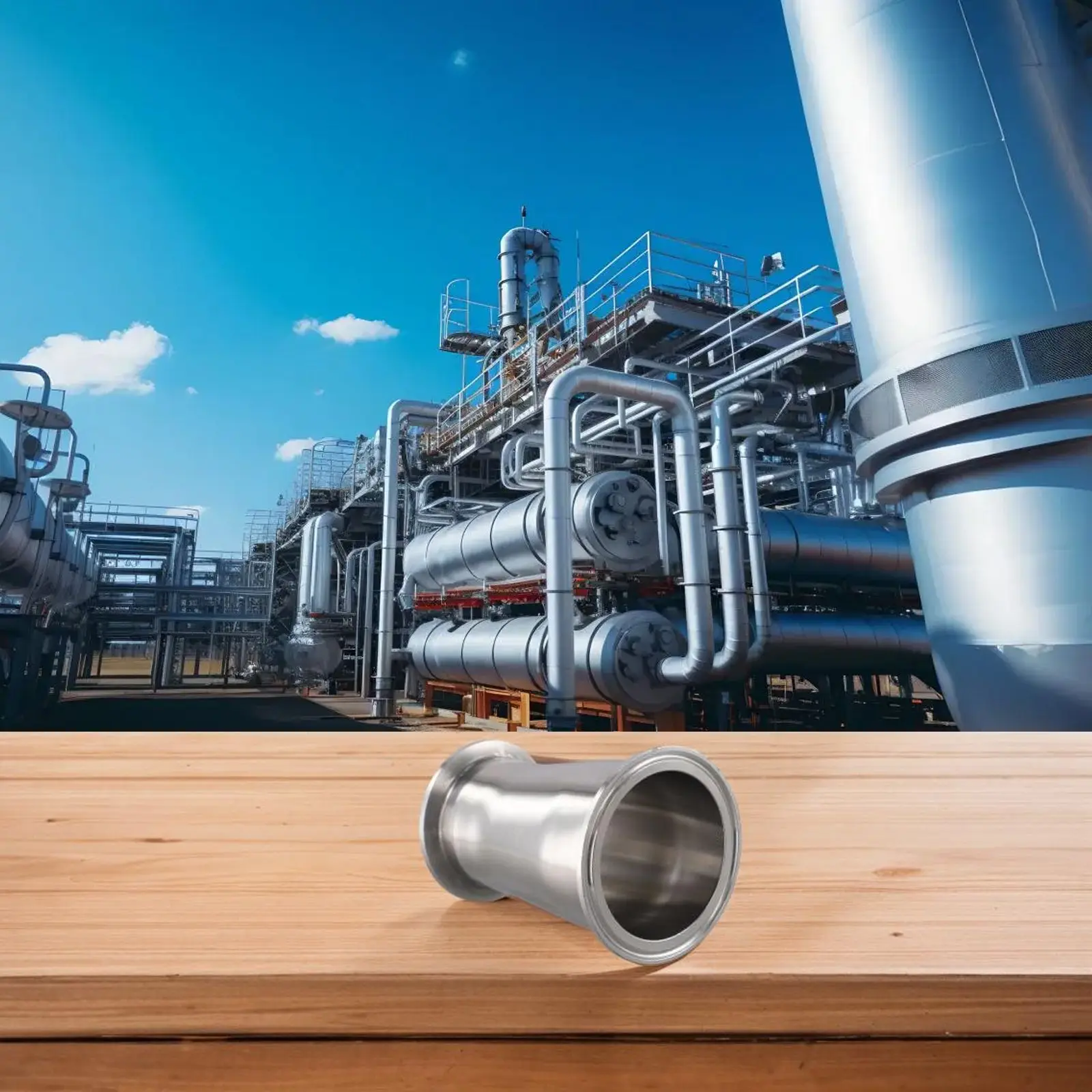 Sanitary Pipe Reducer Tri Clamp Ferrule Made of 304 Stainless Steel Suitable for High Pressure Water and Oil Systems