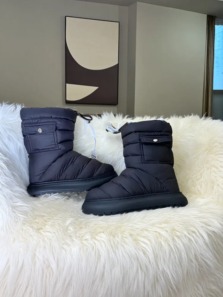 

Зима 202, новые пуховые сапоги, водонепроницаемые теплые зимние сапоги, износостойкие, противоскользящие, высокая помощь, постоянная температура, oes Faionab...