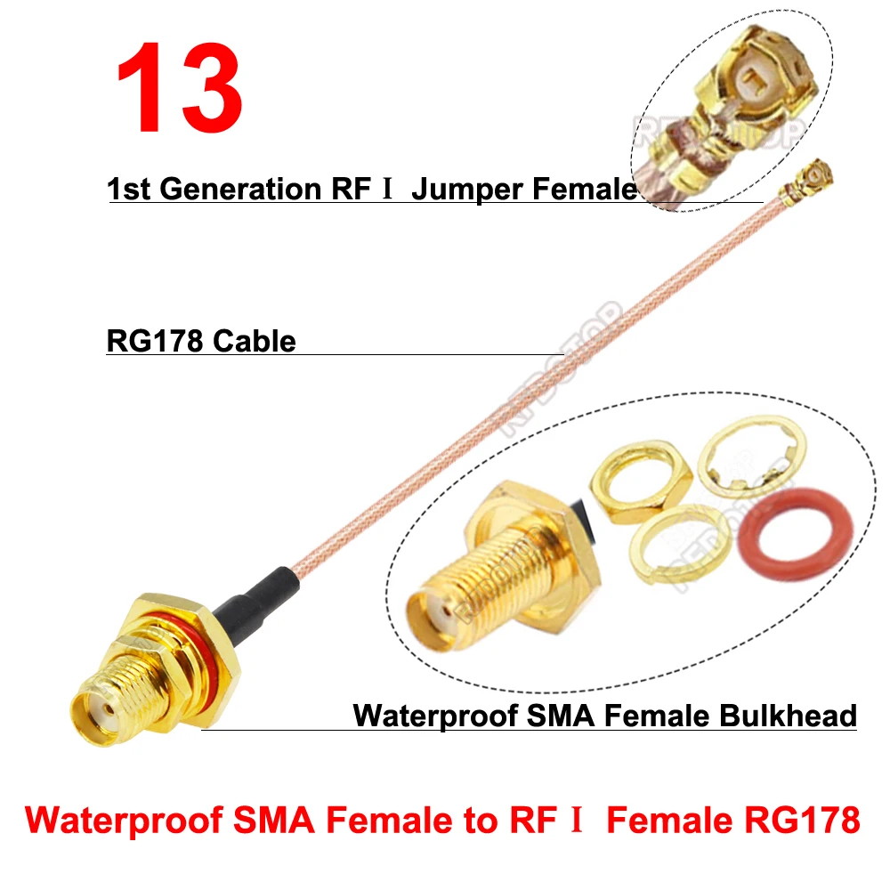 1PCS SMA RF Connettore a UFL/IPEX-Compatibile Femmina RG178 Cavo di Estensione Pigtail WiFi Antenna Radio UFL-SMA-50-1.5 RF Jumper