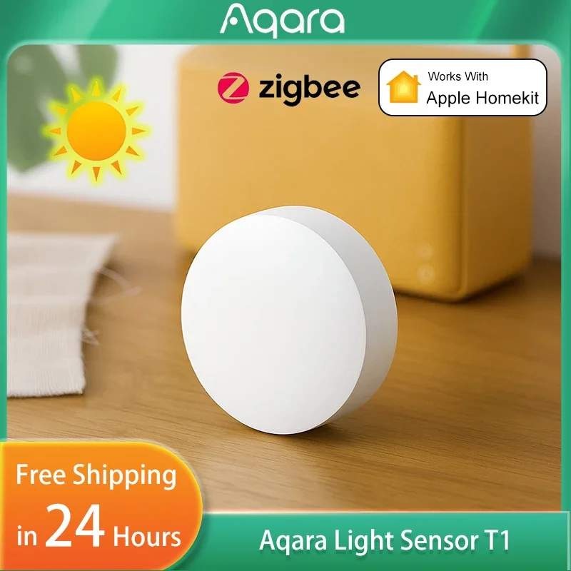 Aqara Light Sensor T1 Zigbee 3.0 Smart Light Brightness Sensor Smart Home Ambient Light Detector Magnetic Control for Homekit