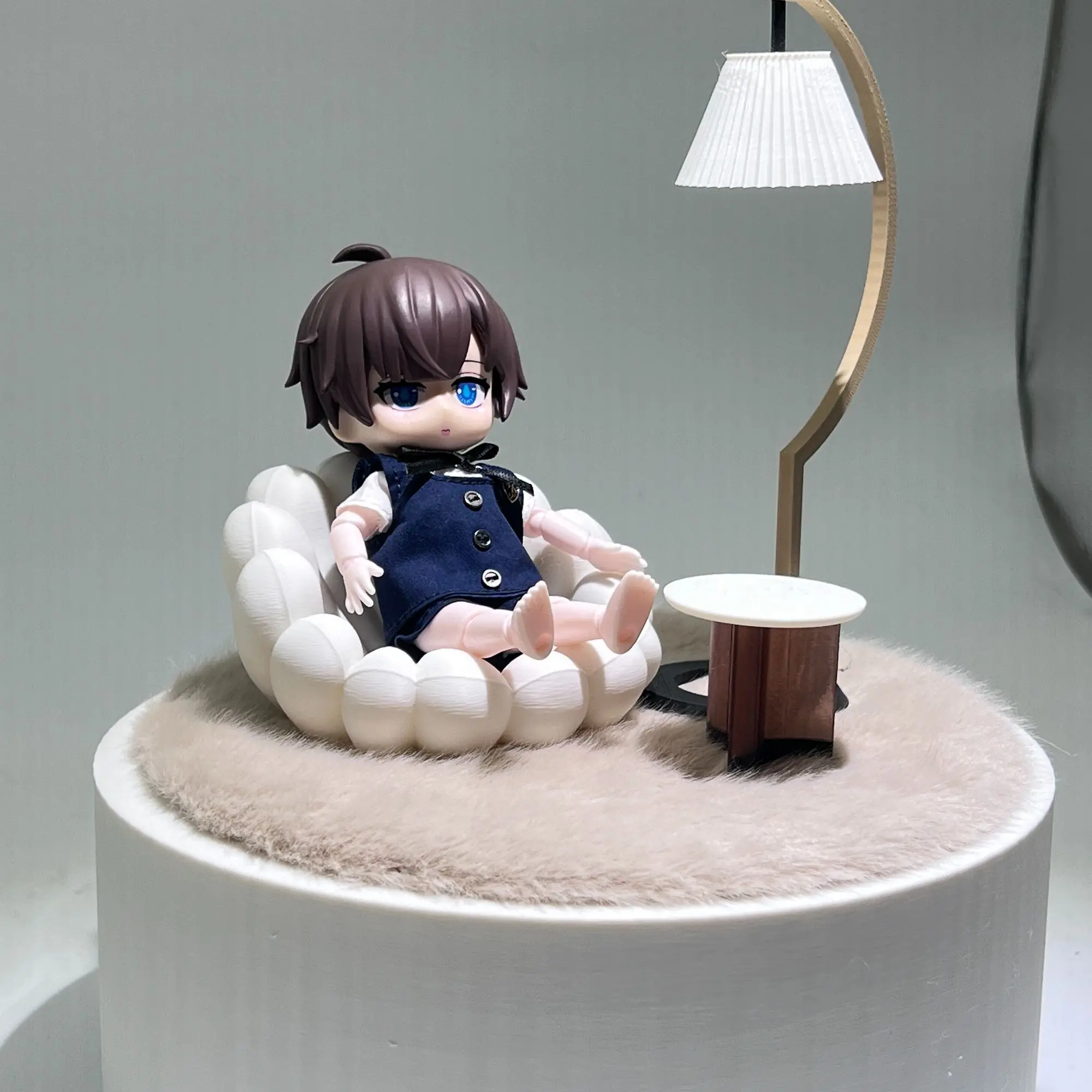 

1:12 Scale Miniature Jewelry Holder - Original Pumpkin Sofa for Ring Display, Tiny Furniture Decor