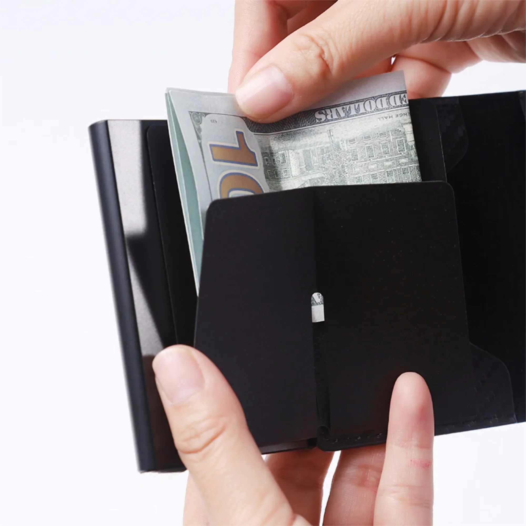Diebstahlsichere RFID-Kreditkartenhülle, minimalistische Geldbörse, schlanke Kartenhülle, Kartenetui aus PU-Leder für Damen und Herren, Organizer. – Detail 2