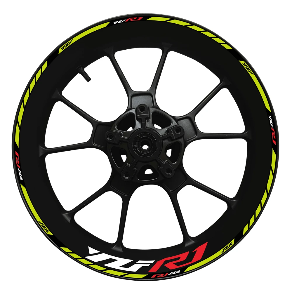 Untuk sepeda motor YAMAHA YZFR1 baru 2022 17 inci Wheel Hub YZF R1 LOGO Decal dekorasi Set Rim modifikasi stiker reflektif