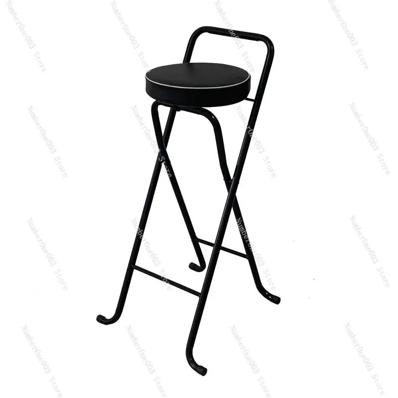 80cm High Folding Bar Stool with Backrest Balcony Bar Outdoor Fishing Chair Modern Minimalist Home Dining Bar Stool