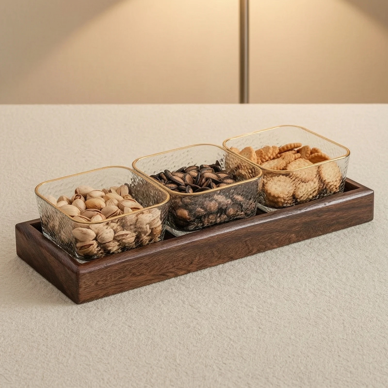 Wood Snack Tray with Bowls Ele - đánh giá và giá Coffee Tea Break