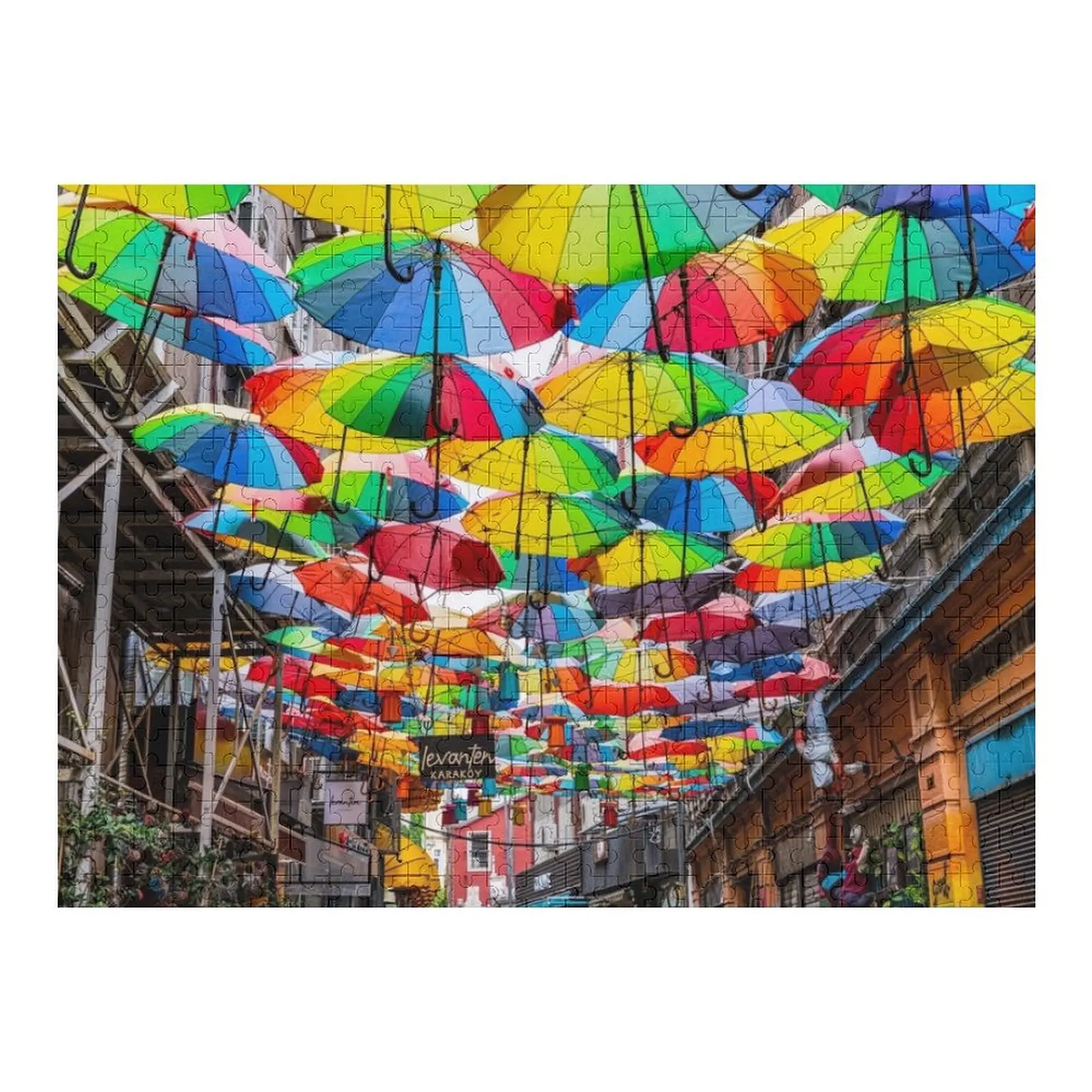 

Colourful Umbrellas In Istanbul Jigsaw Puzzle Adult Wooden Name Wooden Toy Personalized Baby Toy Puzzle