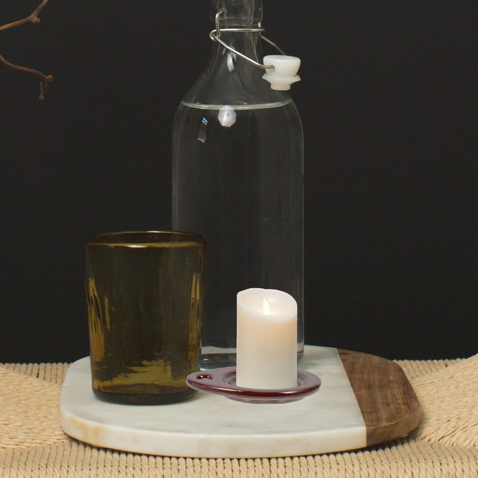 

Household Holder Premium Ceramic Material Table Candlestick for Cozy Lighting Decorative Rack for Living Room