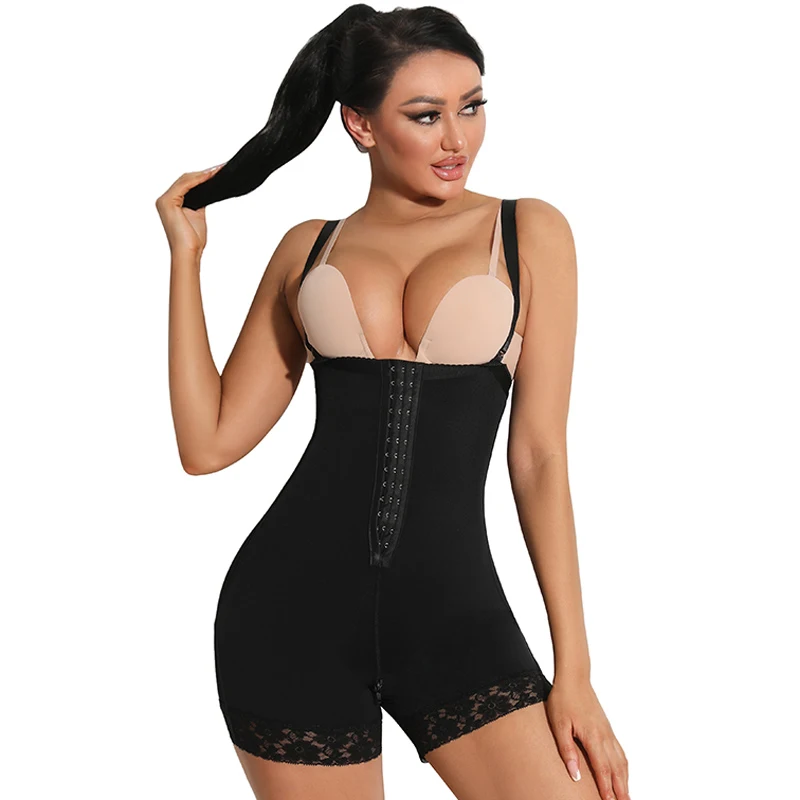 

High Compression Hip lift Women'S Shapewear Sexy Lingerie Waist Trainer Women Lace Extra Firm Zipper Control Bodysuit