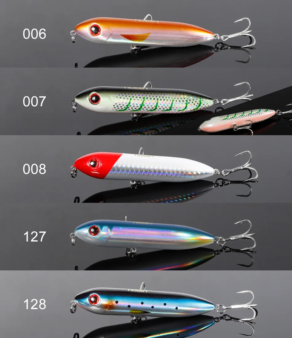 Noeby Topwater Bleistift Angeln Locken 90mm 12,5g Schwimm Stickbait Wobbler Oberfläche Walker Swimbait Harten Köder Bass Fishing Tackle – Detail 11