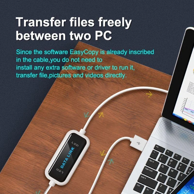 Laptop USB to USB PC Net Direct Data File Transfer Bridge Cable USB Transfer Cable Transfer Data Between 2 Computer 83CF