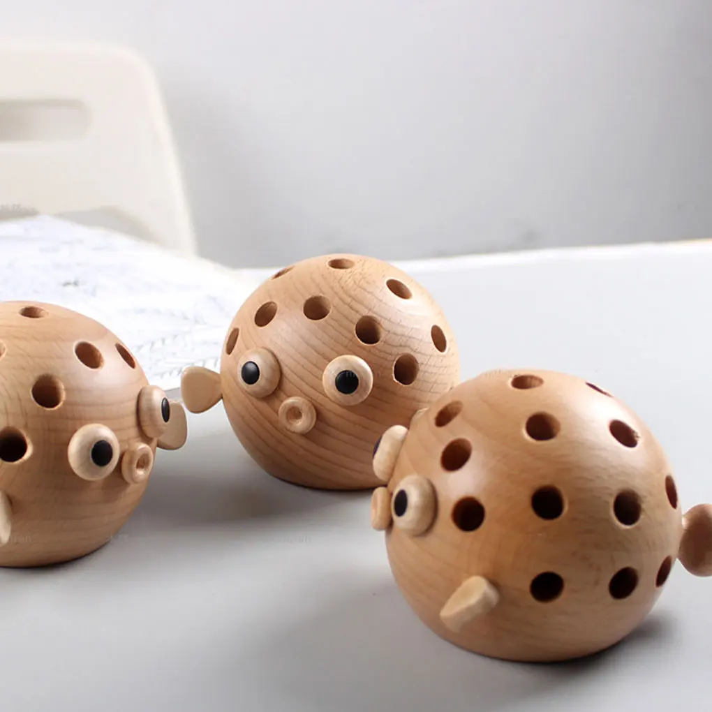 

Pen Container Animal Shape Fish Pencil Holder Adorable Wooden Storage Stand Stationery Desktop Home Decoration Handicrafts