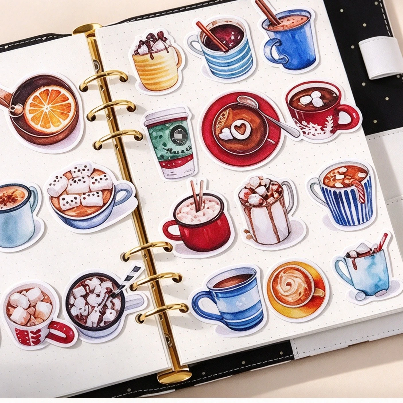 20pcs Cute Self-made Hot Drinks Scrapbooking Stickers for Phone  Laptop Suitcase Guitar DIY Vintage  Creative Gifts Junk Journal