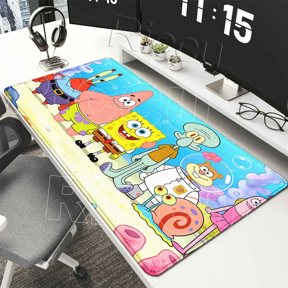 ‌Mouse Pads Anime S-SpongeBob SquarePants Pattern Extended Kawaii Anti-slip Desk Carpet PC Gamer Gaming Offices Accessories Pads
