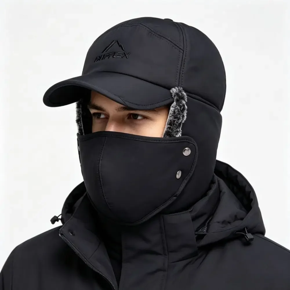1 piece autumn and winter new warm Lei Feng hat men's outdoor leisure thickened fleece hat ear protection hat