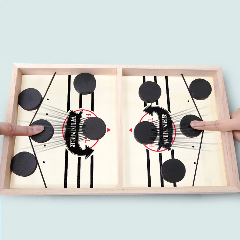 Fast Sling Puck Game Paced Wooden Table Toys Desktop Battle Juegos De Mesas Interactivos Para Niños Kinder Spiele